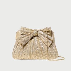 Loeffler Randall: Rayne Gold Bow Clutch